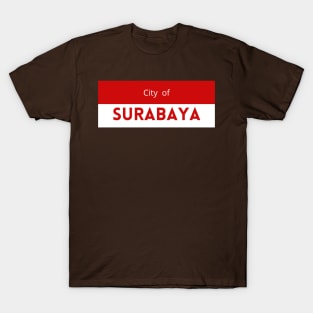 City of Surabaya in Indonesia Flag Colors T-Shirt